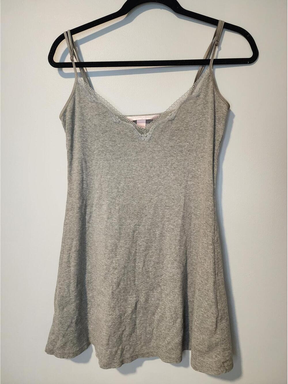 Victoria's Secret Gray Lace Trim Camisole Tank Top Size XS